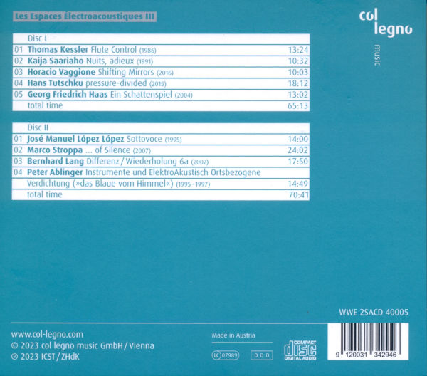Bernhard Lang: DW 6a auf col legno-CD, Cover Seite 2